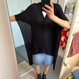 Maison Margiela Black Viscose sleeveless dramatic cardigan